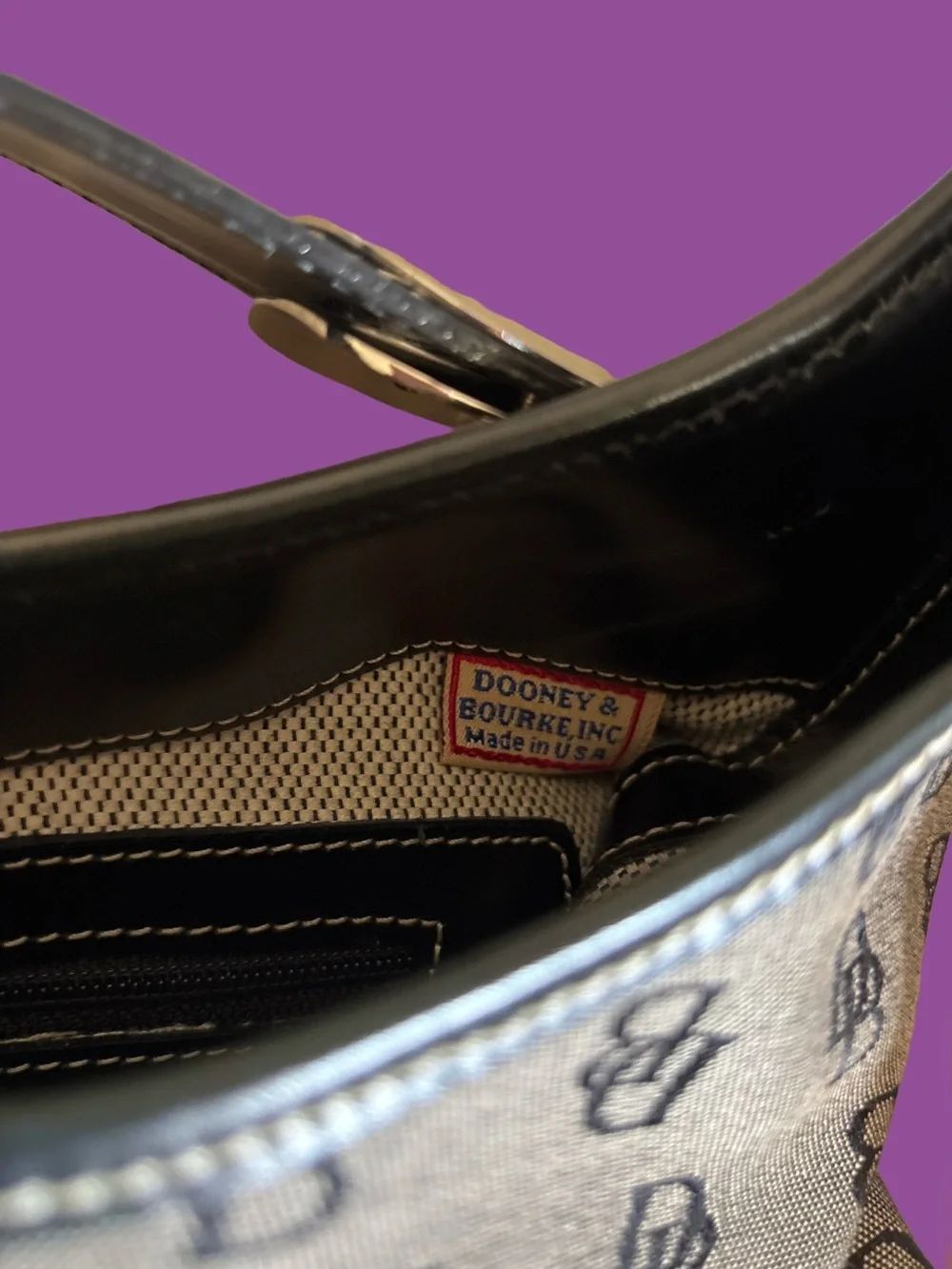 Dooney & Bourke DB Monogram Hobo Bag Silver Hardware
